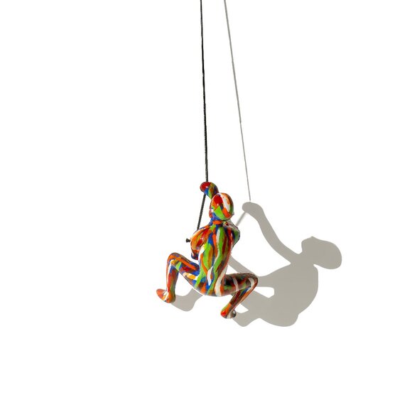 Climbing Man Home Decor Classic Wall-Art Sculpture | 1-Piece | Multicolor - Picture 1 of 3